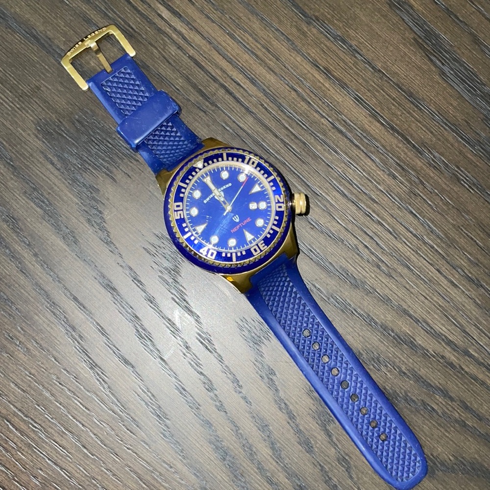 Swiss Legend Neptune Blue/Bronze Gold Watch